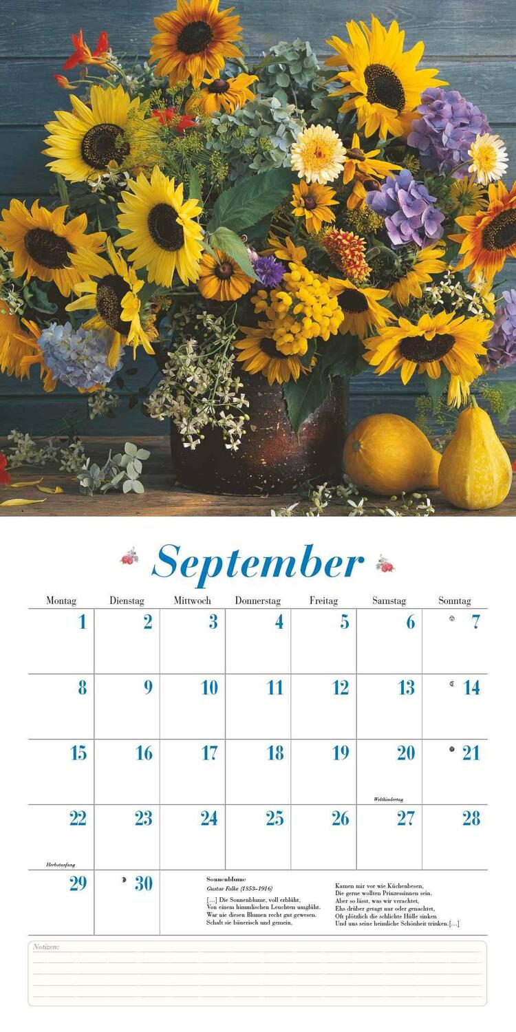 Bild: 4250809652832 | Blumenliebe 2025 - Broschürenkalender - Mit Gedichten - Format 30 x...