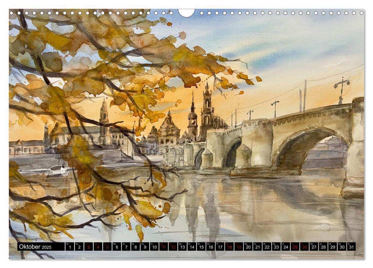 Bild: 9783457224731 | Dresden und das Elbtal - Ein Aquarellkalender von Claudia Pinkau...