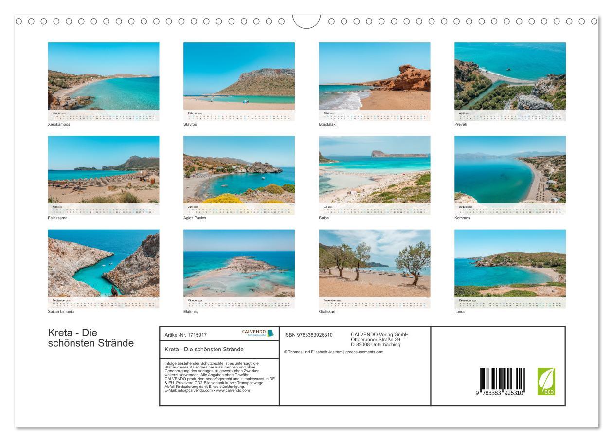 Bild: 9783383926310 | Kreta - Die schönsten Strände (Wandkalender 2025 DIN A3 quer),...