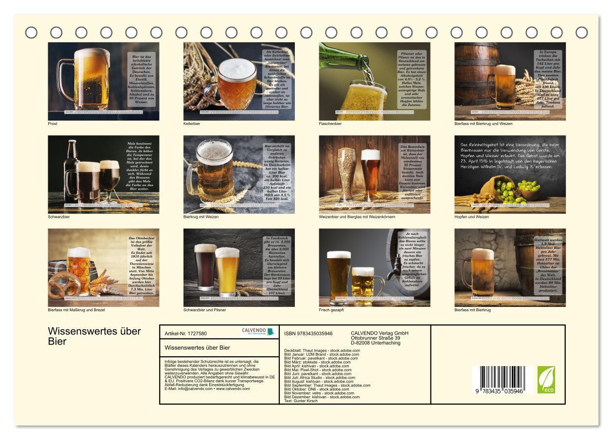 Bild: 9783435035946 | Wissenswertes über Bier (Tischkalender 2025 DIN A5 quer), CALVENDO...