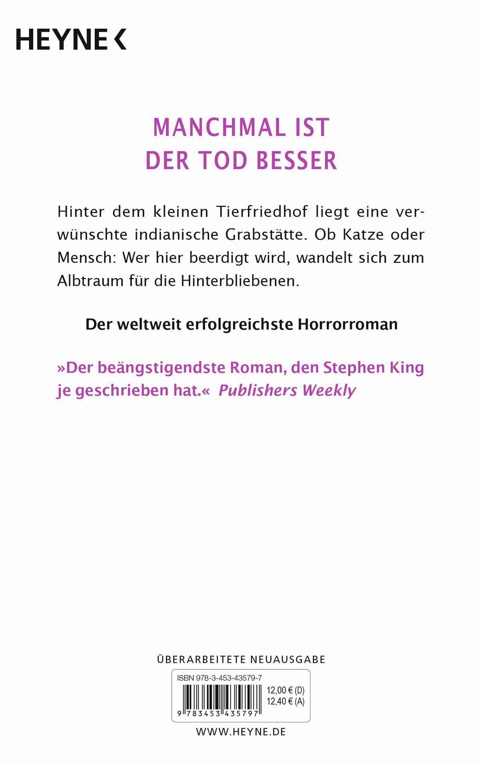 Bild: 9783453435797 | Friedhof der Kuscheltiere | Roman | Stephen King | Taschenbuch | 2011