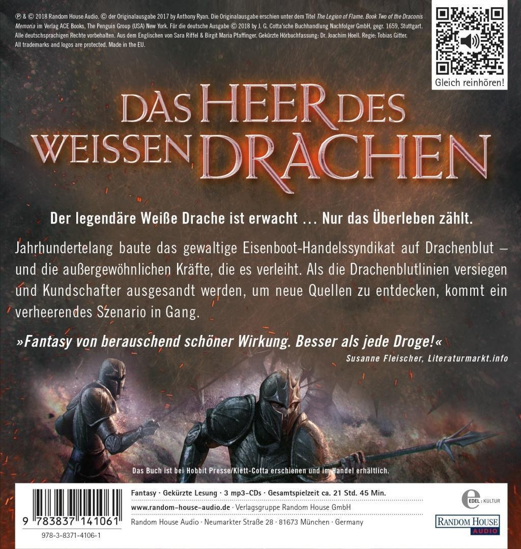 Bild: 9783837141061 | Das Heer des Weißen Drachen | Draconis Memoria 2 | Anthony Ryan | MP3