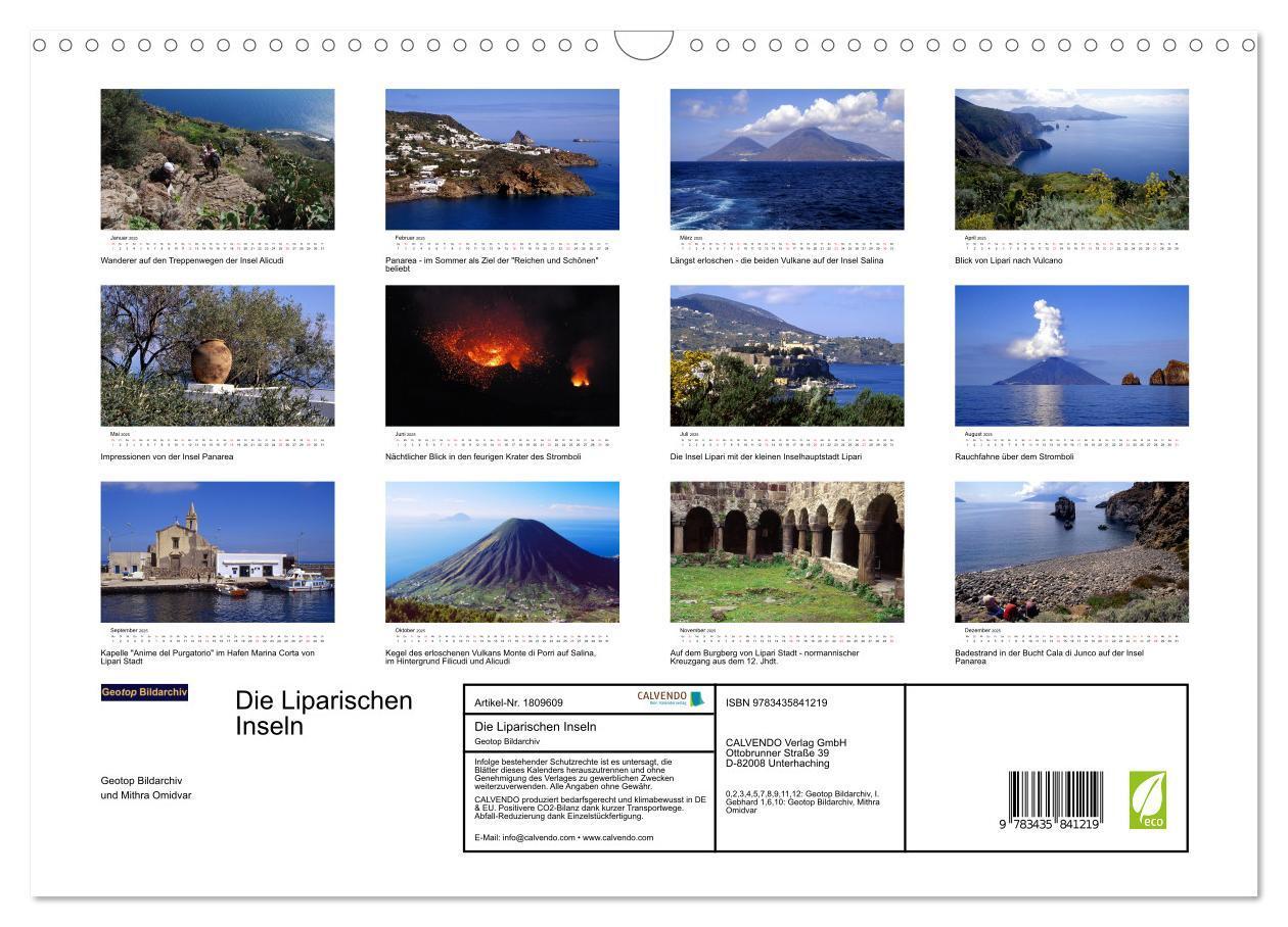 Bild: 9783435841219 | Die Liparischen Inseln (Wandkalender 2025 DIN A3 quer), CALVENDO...