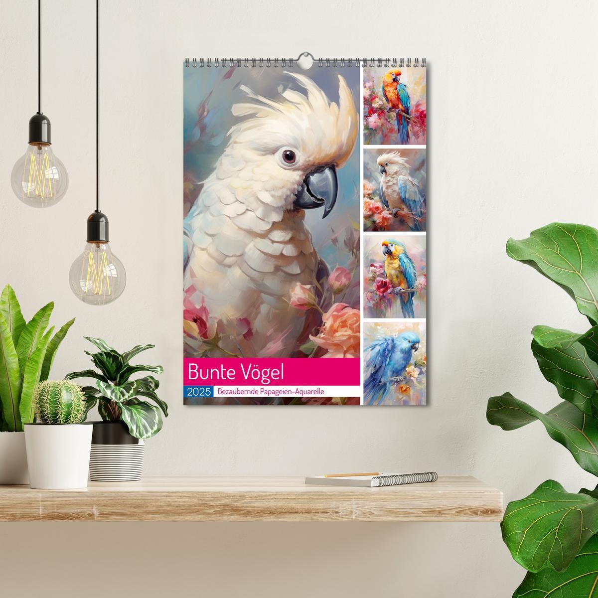 Bild: 9783435868353 | Bunte Vögel. Bezaubernde Papageien-Aquarelle (Wandkalender 2025 DIN...