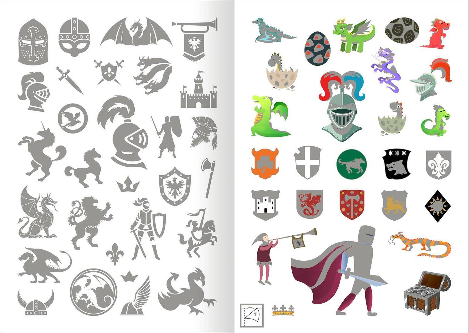 Bild: 4014489129820 | Metallic-Sticker - Ritter &amp; Drachen | Über 200 Super-Glanz-Sticker