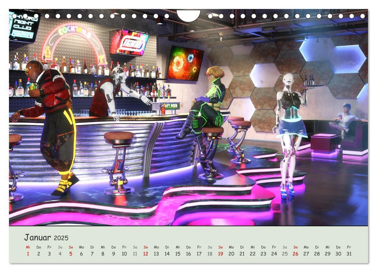 Bild: 9783435055371 | Science Fiction Cyberpunk (Wandkalender 2025 DIN A4 quer), CALVENDO...