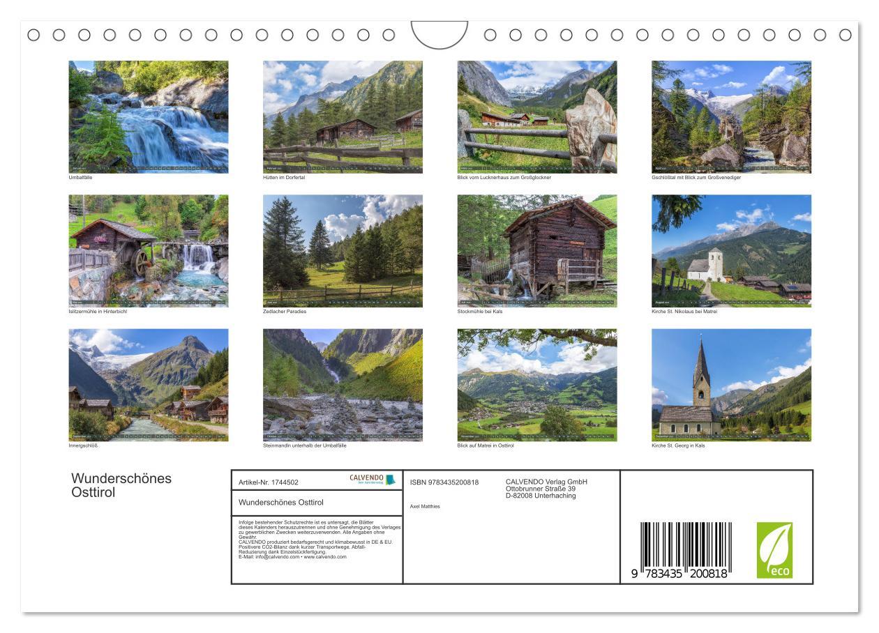 Bild: 9783435200818 | Wunderschönes Osttirol (Wandkalender 2025 DIN A4 quer), CALVENDO...