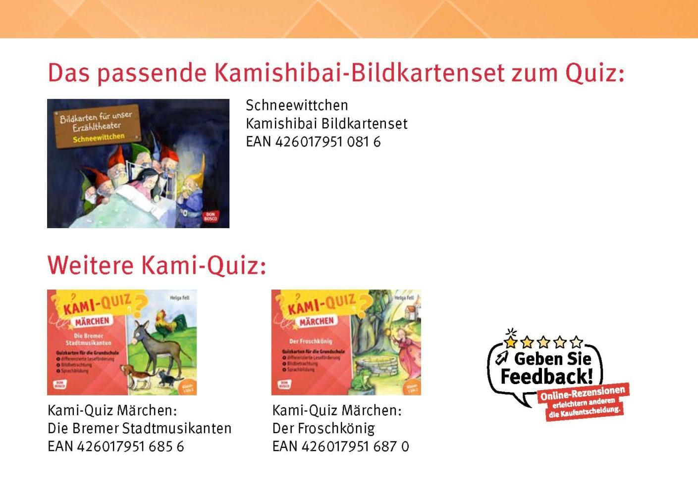 Bild: 4260179516863 | Kami-Quiz Märchen: Schneewittchen | Helga Fell | Box | 34 S. | Deutsch