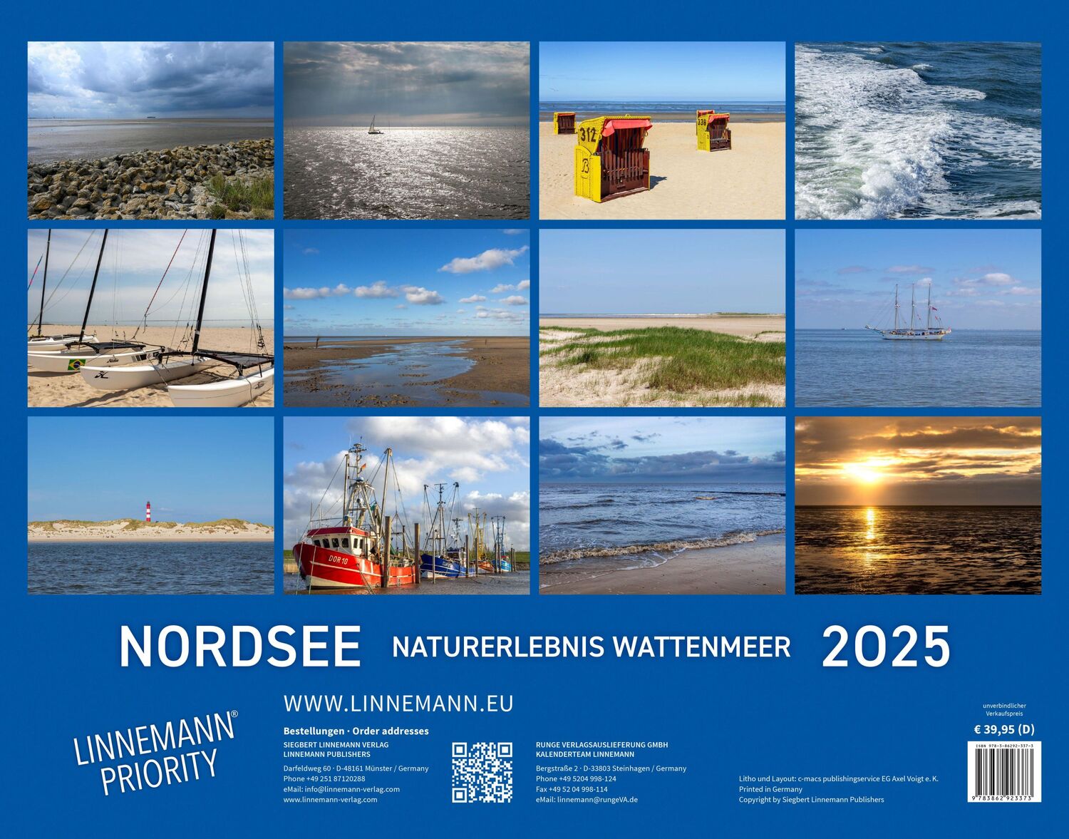 Rückseite: 9783862923373 | Nordsee 2025 Großformat-Kalender 58 x 45,5 cm | Linnemann Verlag