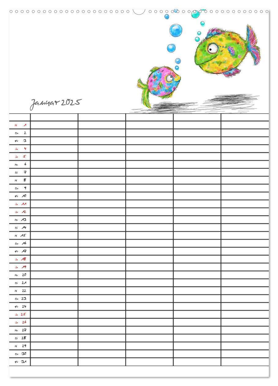 Bild: 9783435991341 | Bunte Freunde (Wandkalender 2025 DIN A2 hoch), CALVENDO Monatskalender