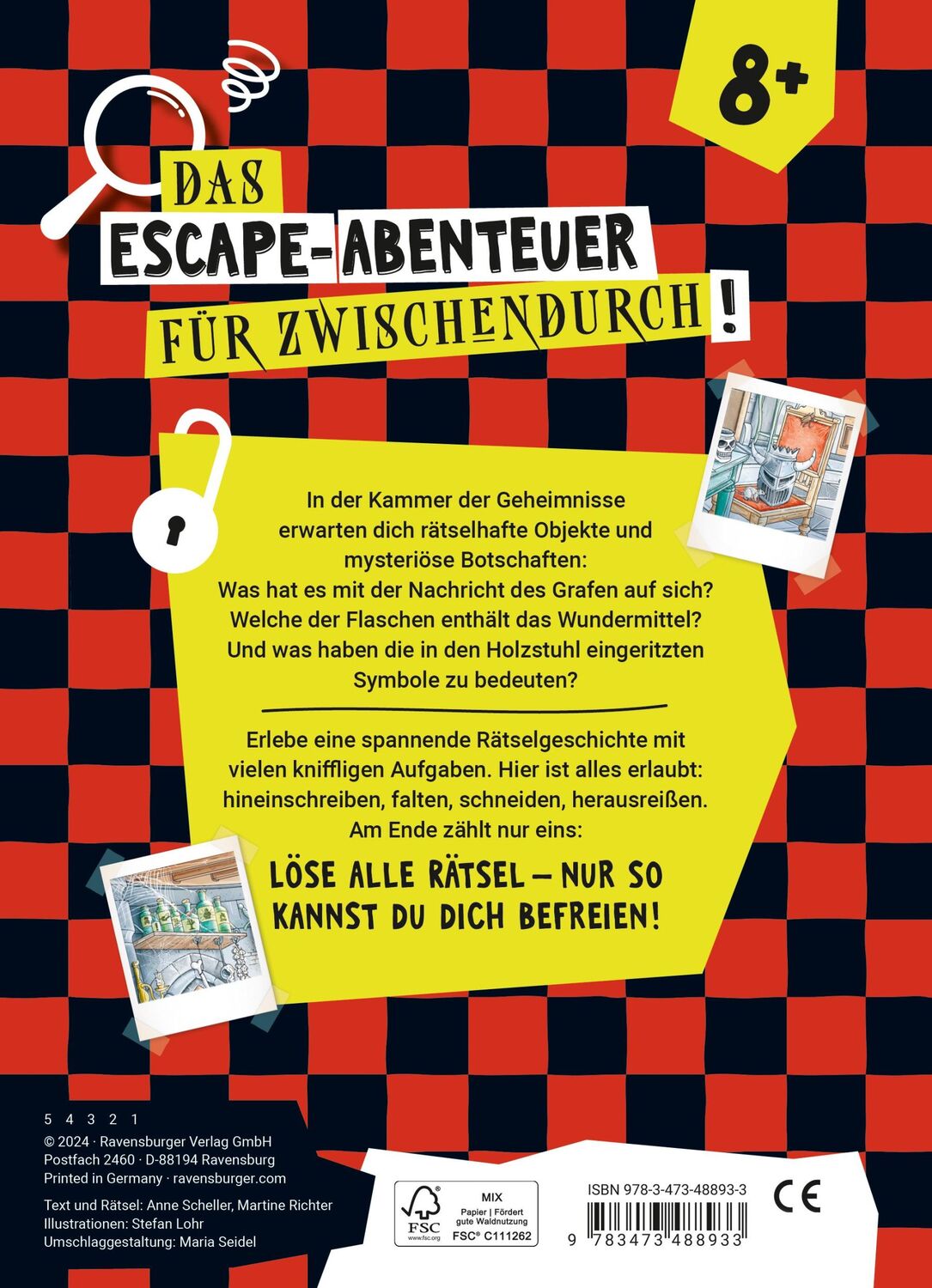 Rückseite: 9783473488933 | Ravensburger Escape Rätsel: Kammer der Geheimnisse - Rätselbuch ab...