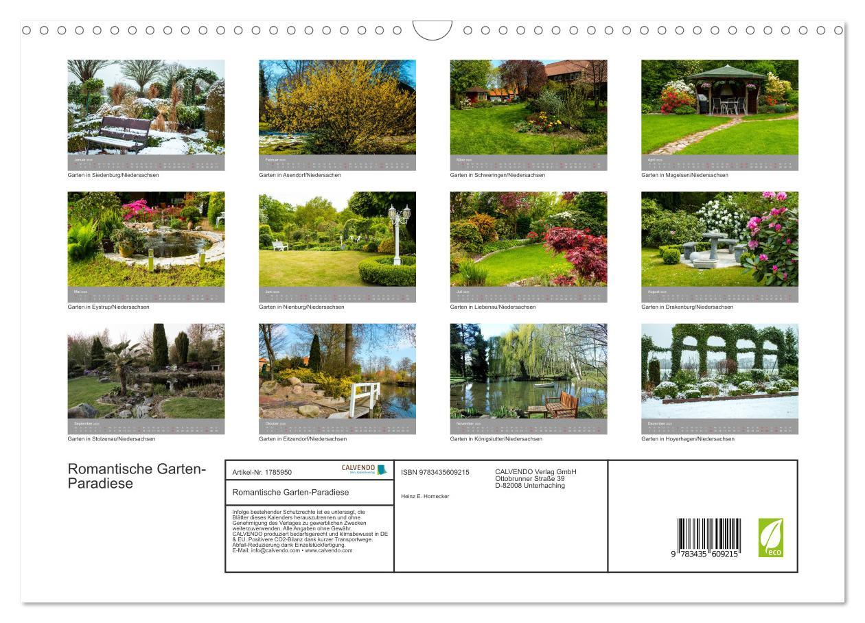 Bild: 9783435609215 | Romantische Garten-Paradiese (Wandkalender 2025 DIN A3 quer),...