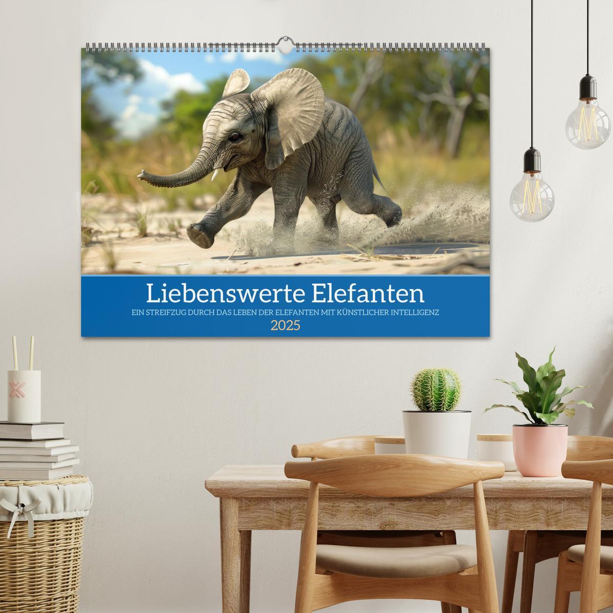 Bild: 9783383798030 | Liebenswerte Elefanten (Wandkalender 2025 DIN A2 quer), CALVENDO...