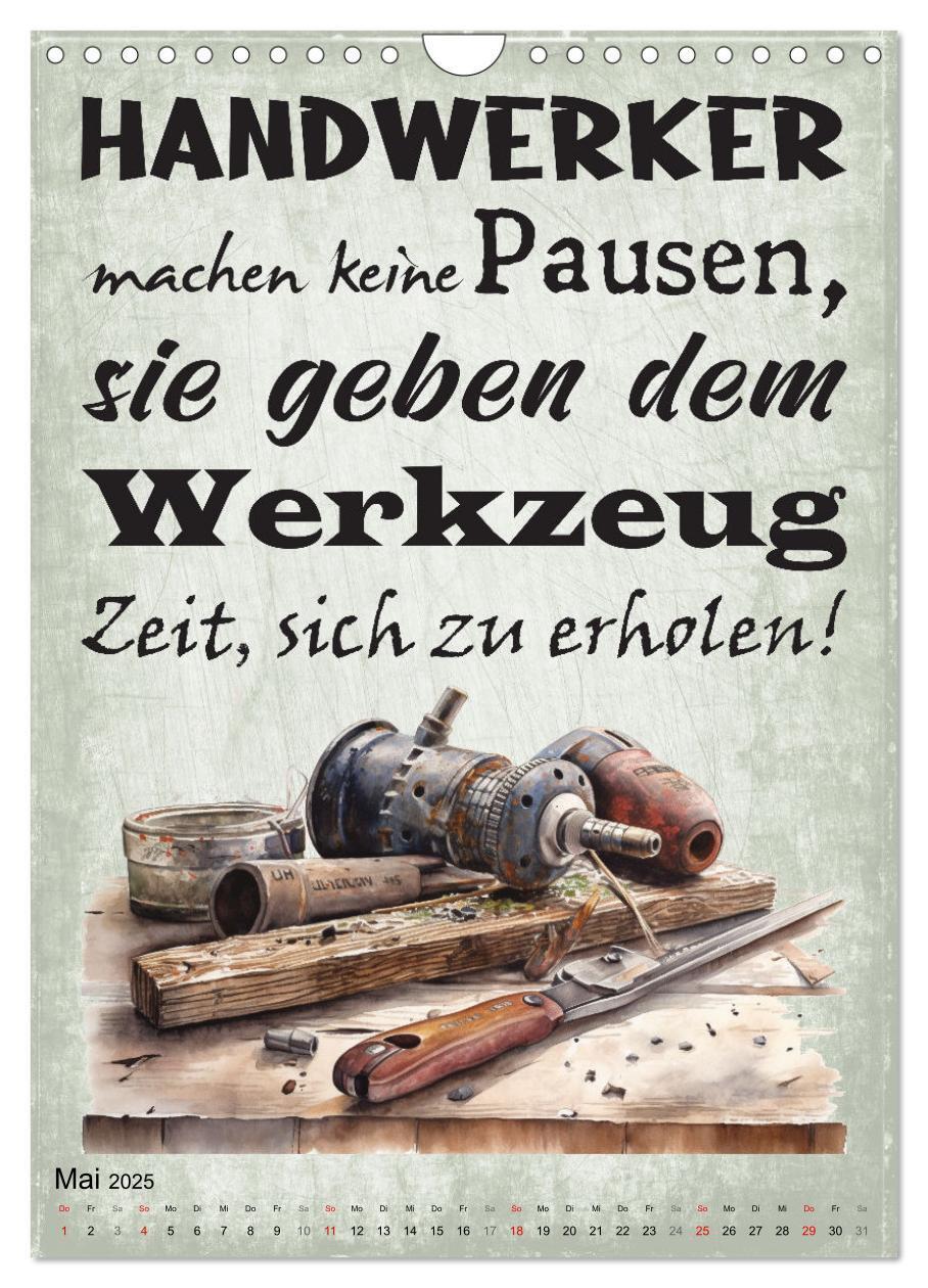 Bild: 9783435868650 | Handwerker Sprüche (Wandkalender 2025 DIN A4 hoch), CALVENDO...