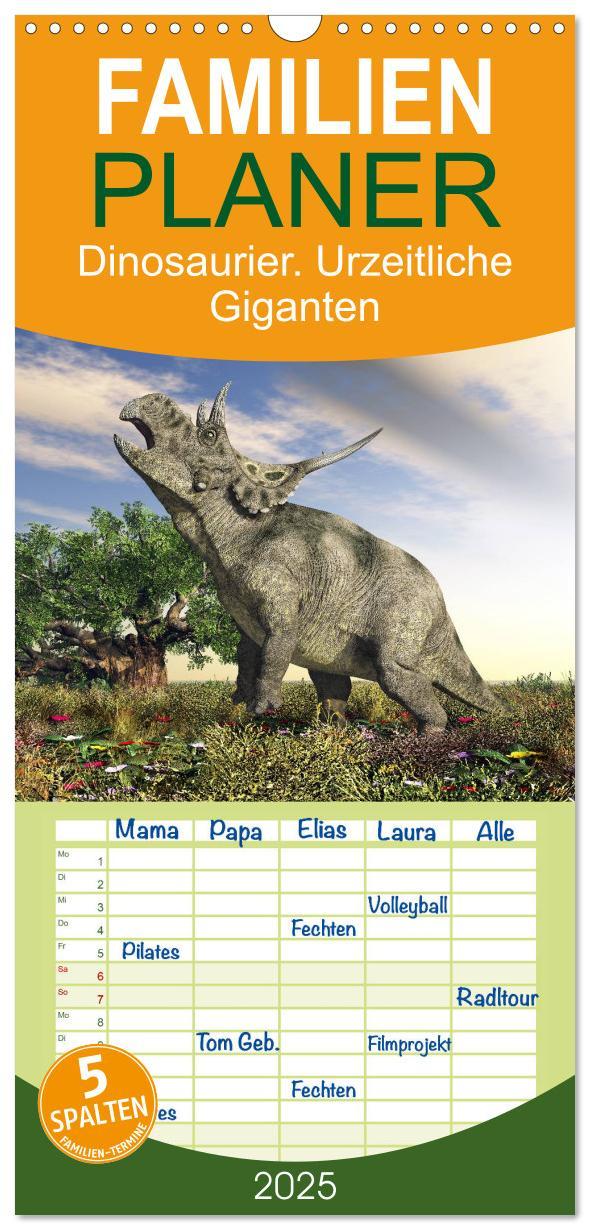 Cover: 9783457111840 | Familienplaner 2025 - Dinosaurier. Urzeitliche Giganten mit 5...