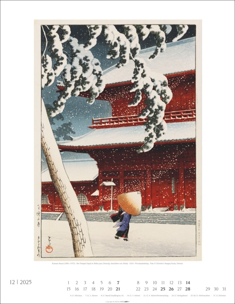 Bild: 9783839901236 | Japan Art Kalender 2025 - Die Kunst des Farbholzsschnitts | Kalender