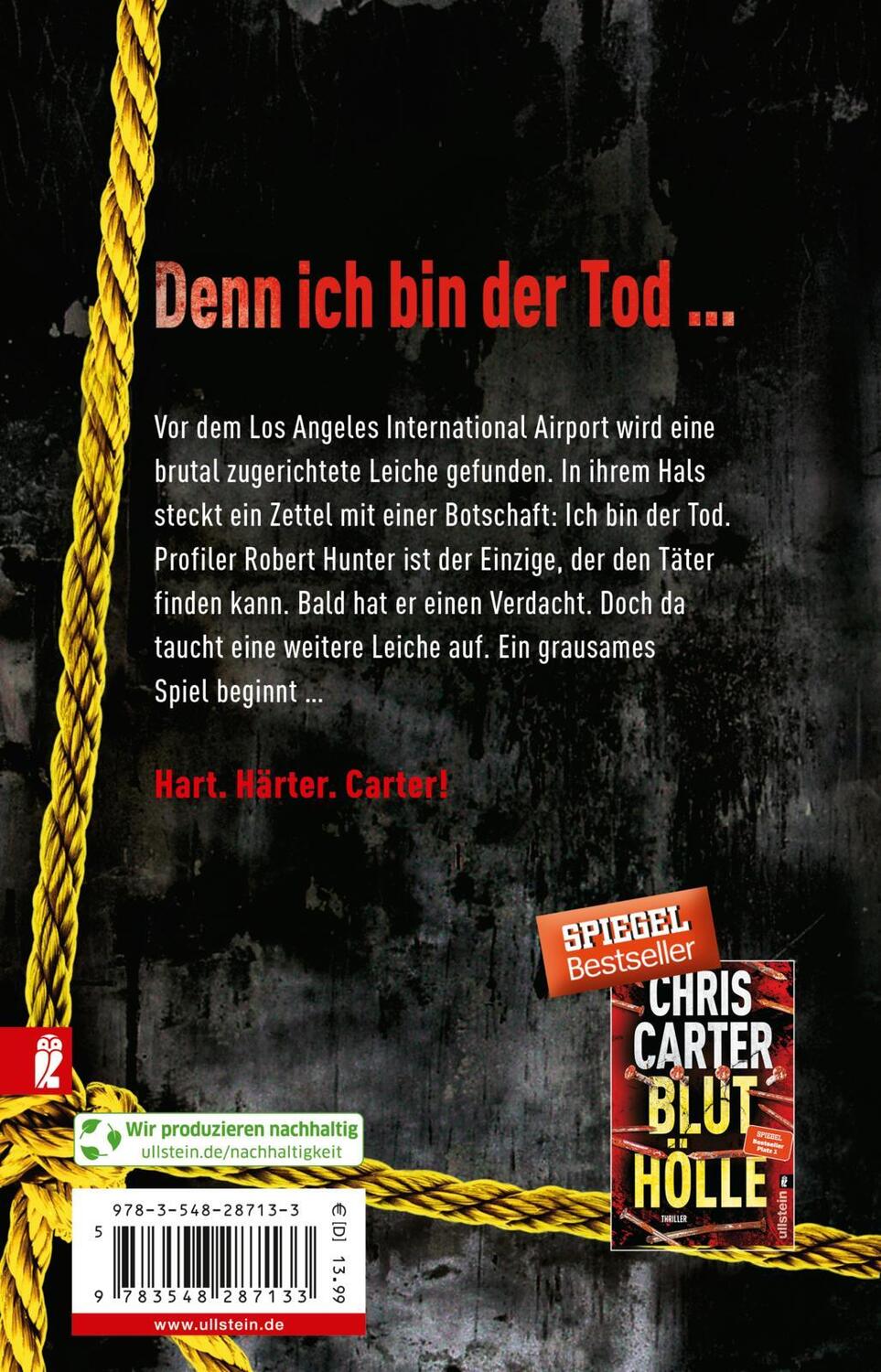 Rückseite: 9783548287133 | I Am Death. Der Totmacher | Chris Carter | Taschenbuch | 384 S. | 2016