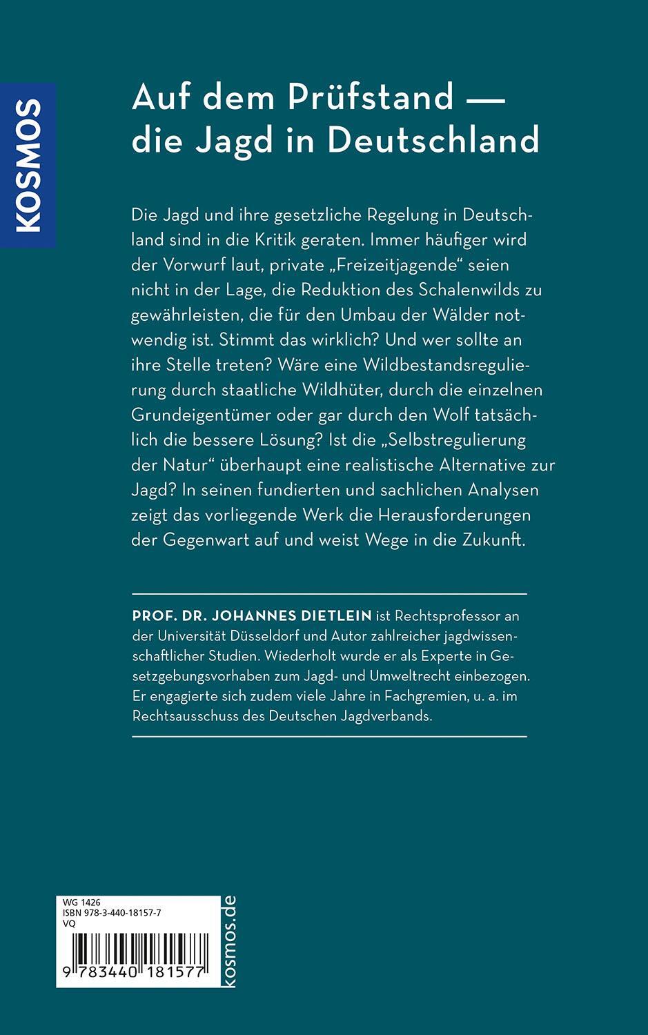 Rückseite: 9783440181577 | Jagd vorbei und Halali | Johannes Dietlein | Buch | 304 S. | Deutsch