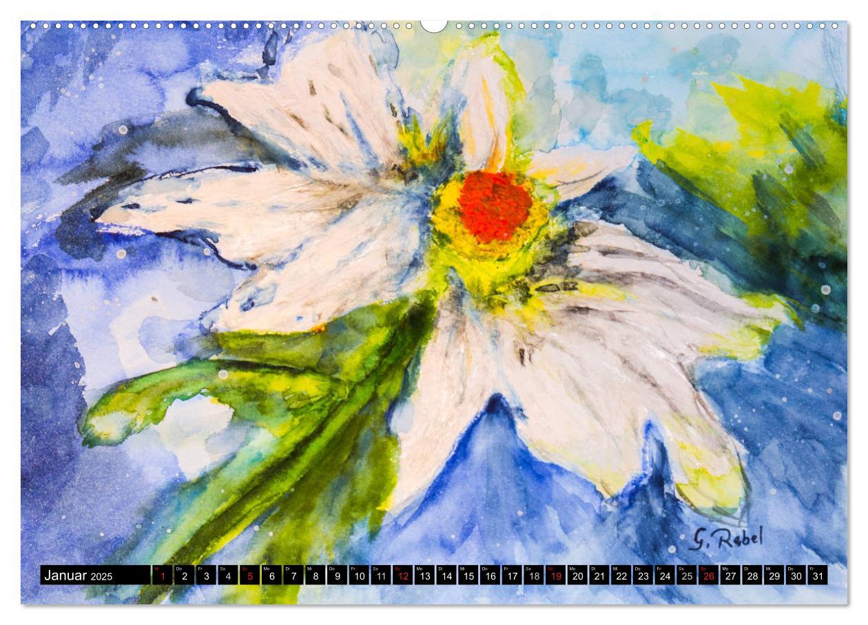 Bild: 9783435497980 | Blumenjahr - Bunte Blüten in Aquarell (Wandkalender 2025 DIN A2...