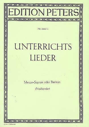 Cover: 9790014012885 | Unterrichtslieder, Gesang u. Klavier (Friedlaender), für mittlere...