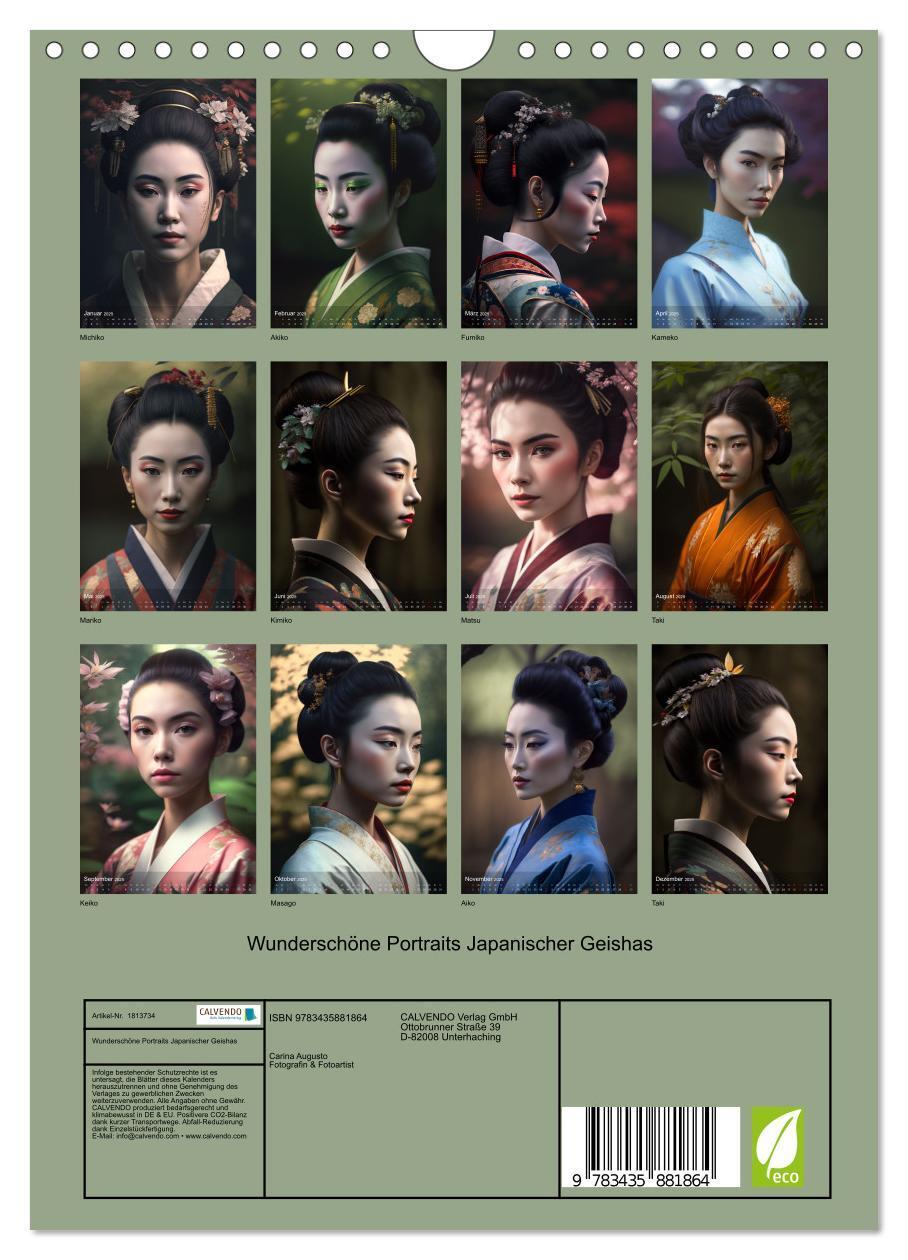 Bild: 9783435881864 | Wunderschöne Portraits Japanischer Geishas (Wandkalender 2025 DIN...