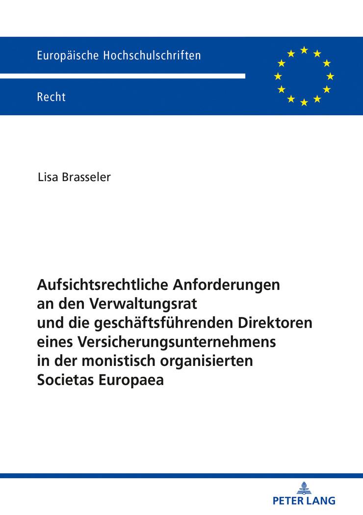 Cover: 9783631810491 | Aufsichtsrechtliche Anforderungen an den Verwaltungsrat und die...