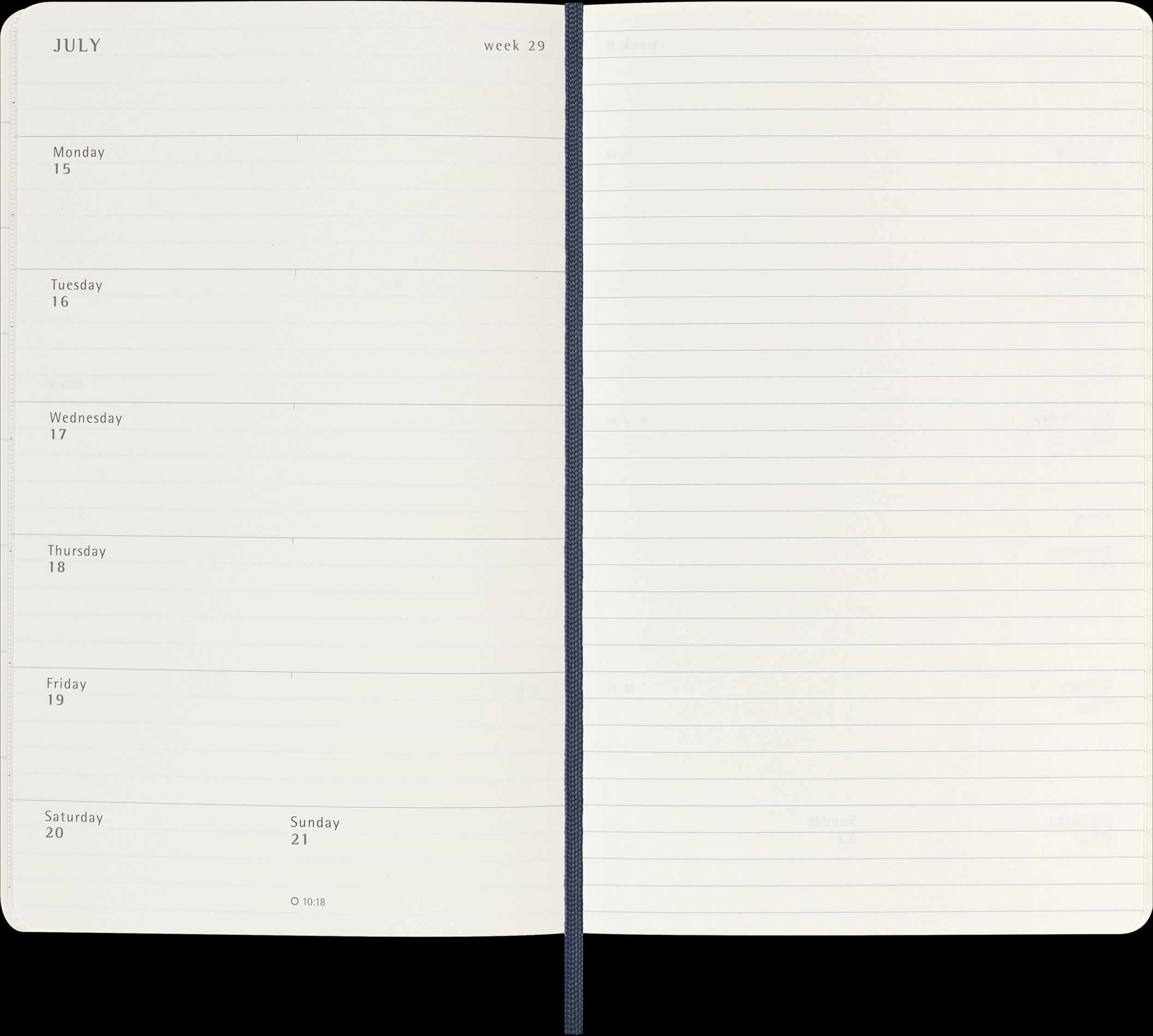 Bild: 8056999270582 | Moleskine 18 Monate Wochen Notizkalender 2024/2025, Large/A5, 1 Wo...