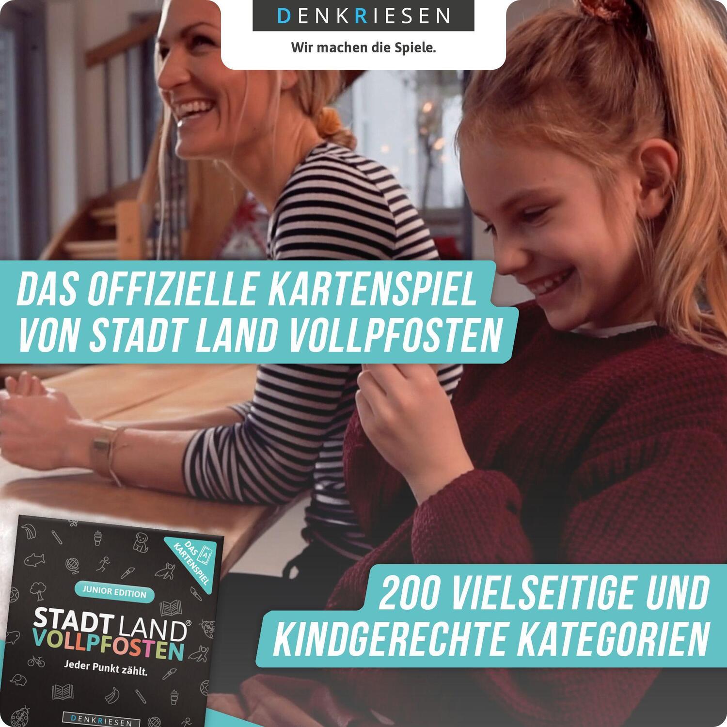 Bild: 4260528090525 | DENKRIESEN - STADT LAND VOLLPFOSTEN - Das Kartenspiel - Junior Edition