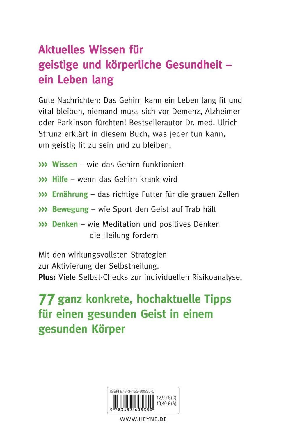 Bild: 9783453605350 | 77 Tipps für ein gesundes Gehirn | Ulrich Strunz | Taschenbuch | 2020