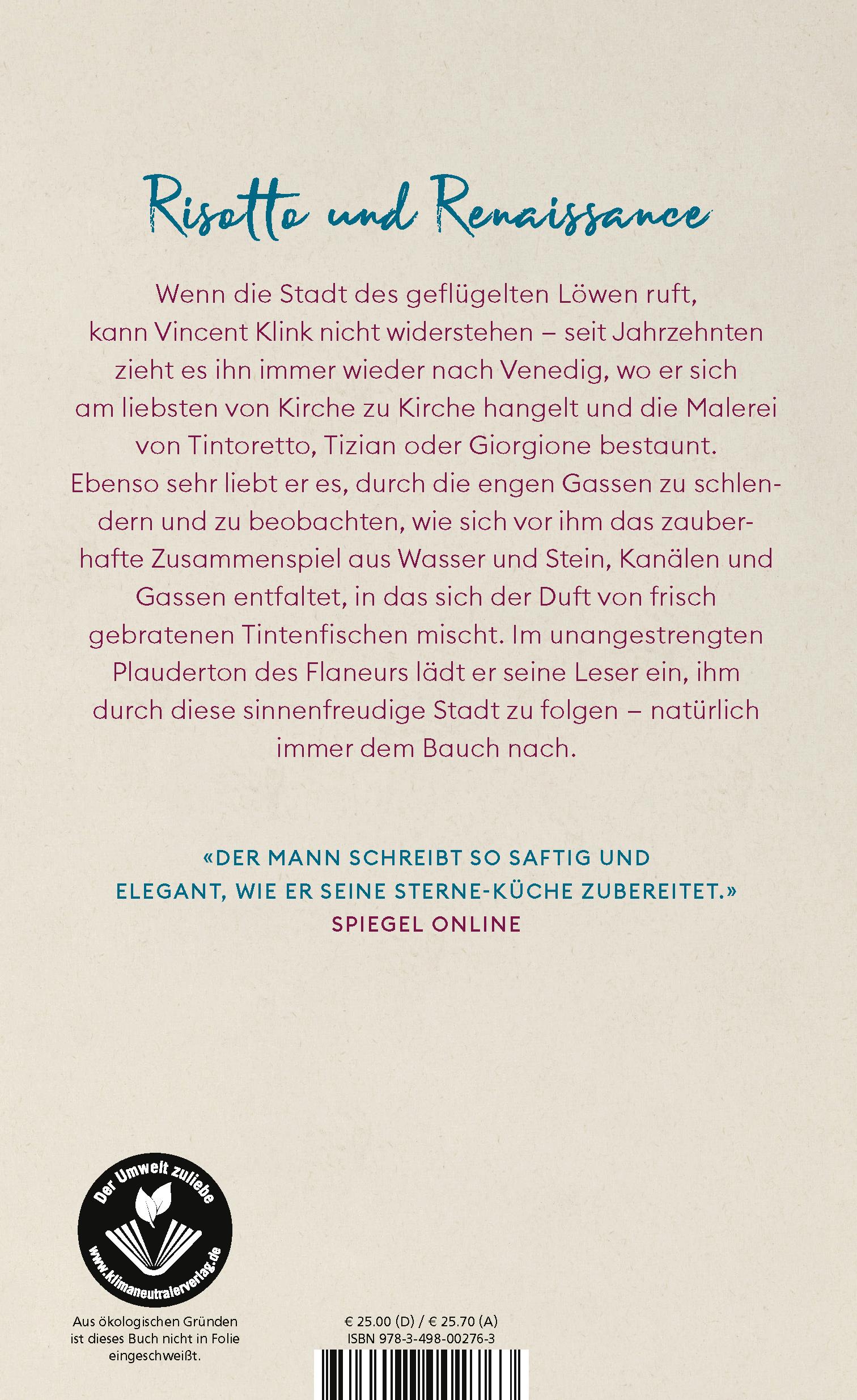 Rückseite: 9783498002763 | Ein Bauch spaziert durch Venedig | Vincent Klink | Buch | 320 S.