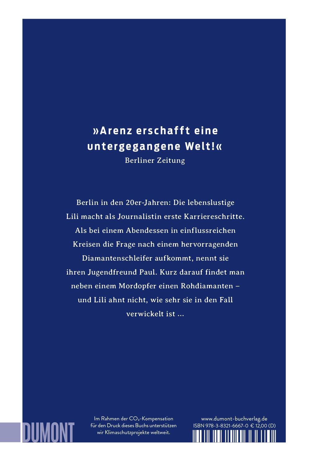 Rückseite: 9783832166670 | Das Diamantenmädchen | Roman | Ewald Arenz | Taschenbuch | 307 S.