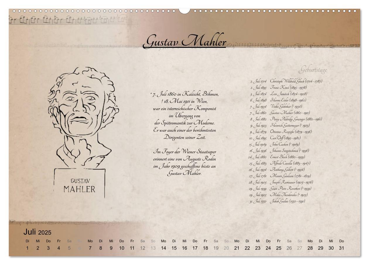 Bild: 9783435302581 | Von Mozart bis Beethoven (Wandkalender 2025 DIN A2 quer), CALVENDO...