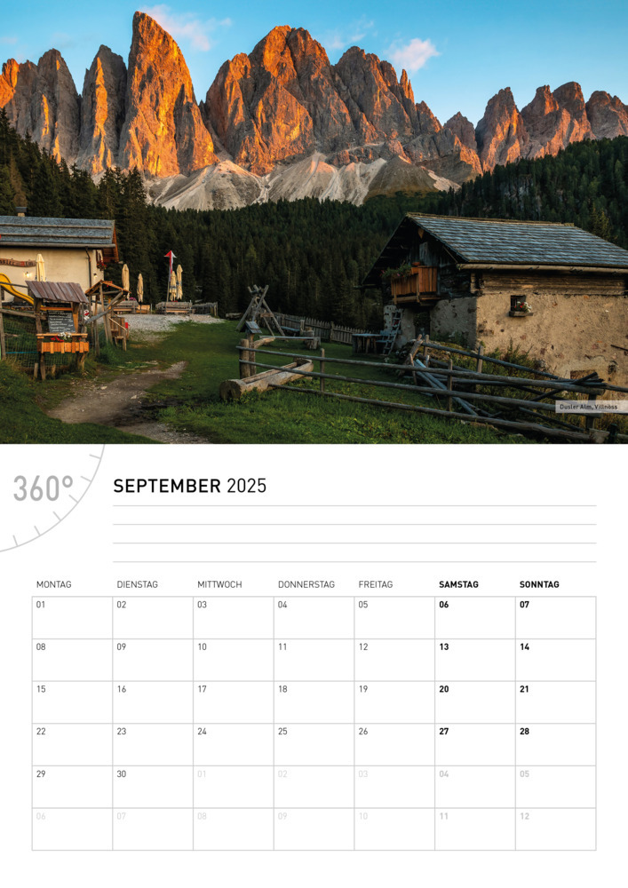 Bild: 9783968555768 | 360° Südtirol Broschürenkalender 2025 | Alexander Pichler (u. a.)