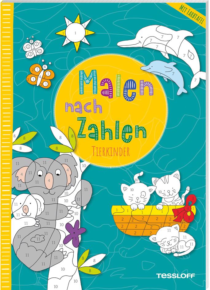 Cover: 9783788646554 | Malen nach Zahlen. Tierkinder | Mit ausklappbarer Farbtafel | Schmidt