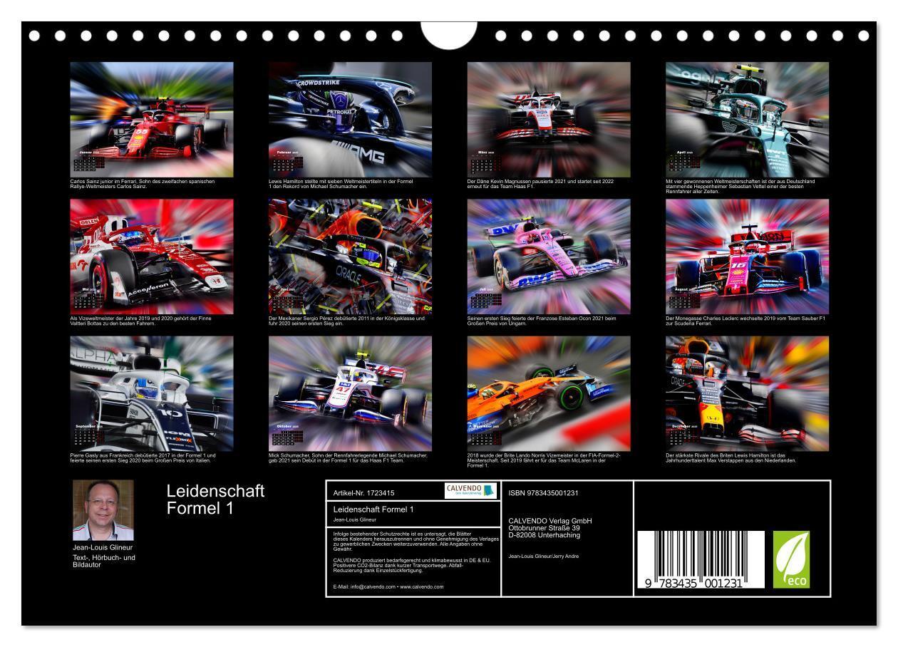 Bild: 9783435001231 | Leidenschaft Formel 1 (Wandkalender 2025 DIN A4 quer), CALVENDO...