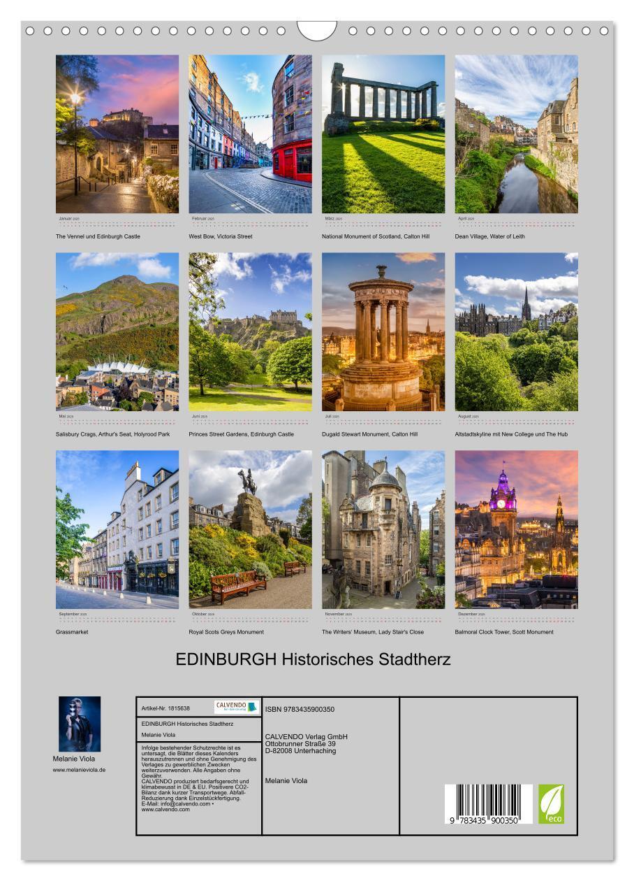 Bild: 9783435900350 | EDINBURGH Historisches Stadtherz (Wandkalender 2025 DIN A3 hoch),...