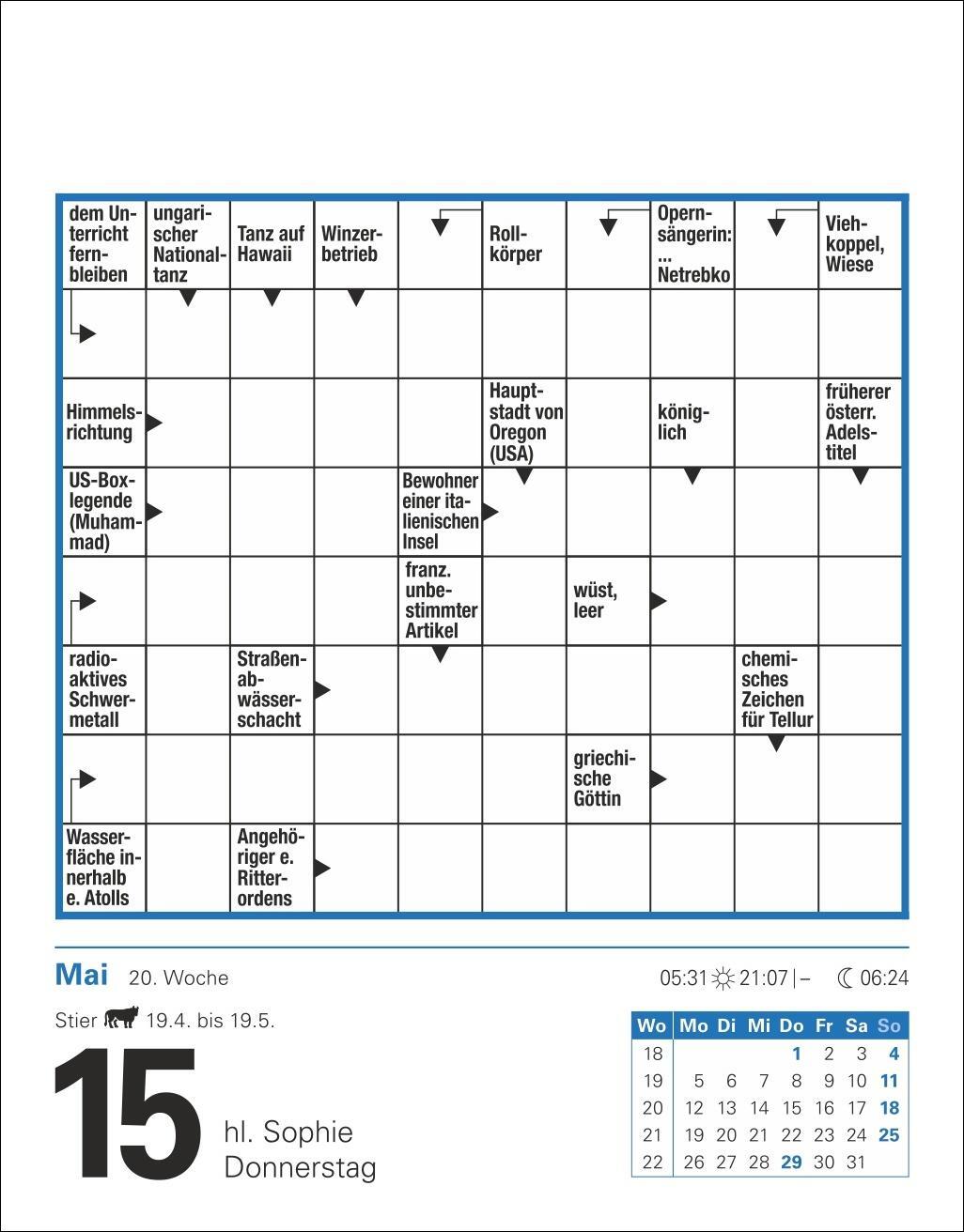 Bild: 9783840033575 | Kreuzworträtsel Tagesabreißkalender 2025 | Stefan Krüger | Kalender