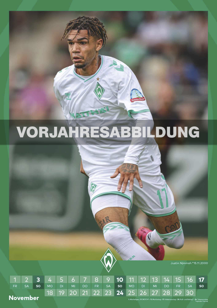 Bild: 4002725994493 | N NEUMANNVERLAGE - Werder Bremen 2025 Wandkalender, 29,7x42cm,...