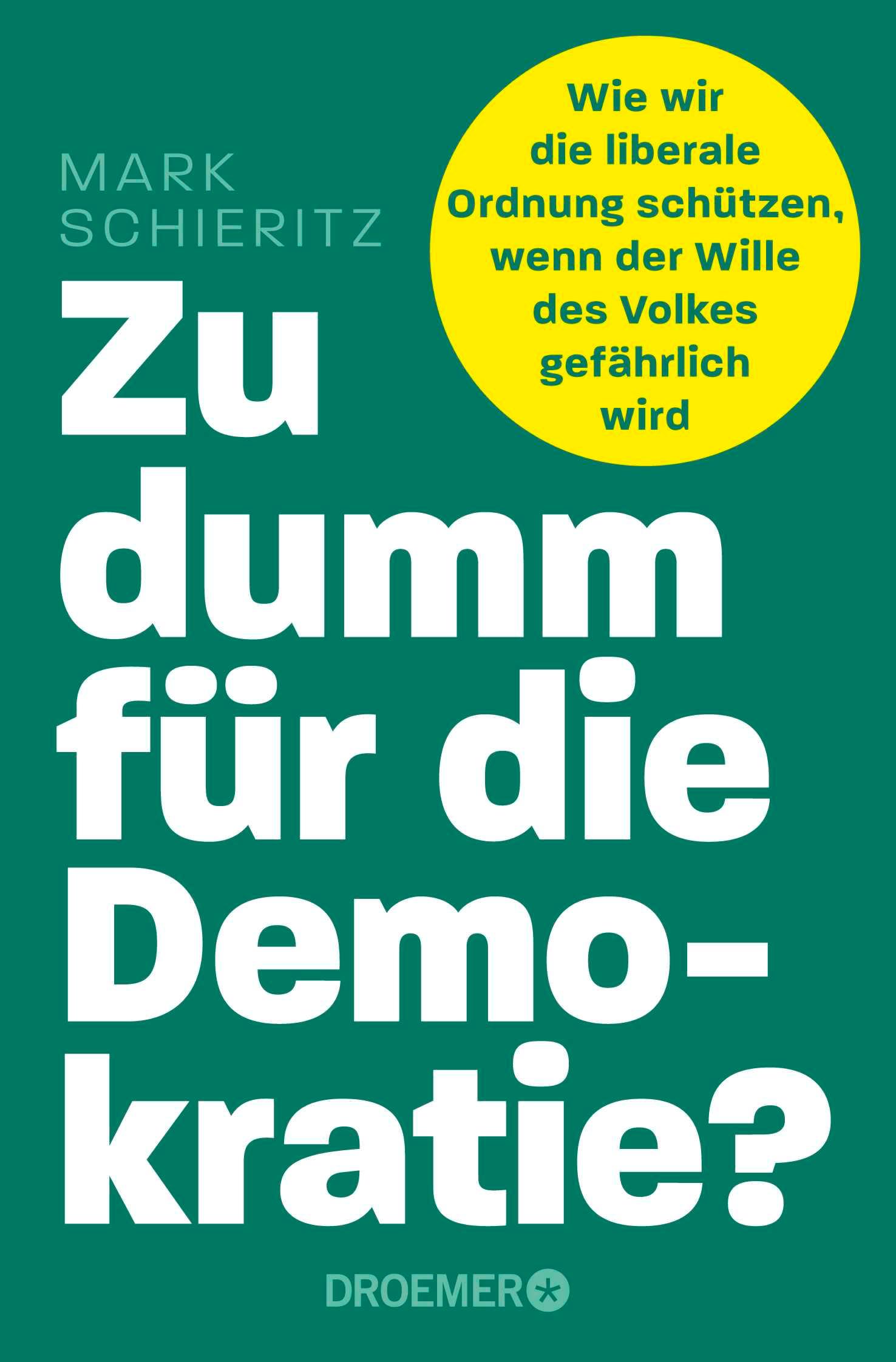 Cover: 9783426564639 | Zu dumm für die Demokratie? | Mark Schieritz | Taschenbuch | 160 S.