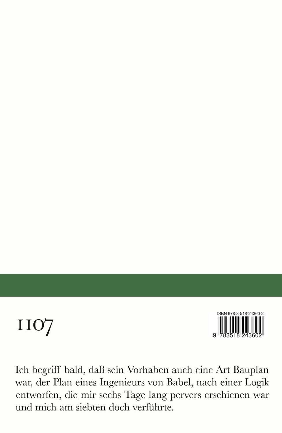 Rückseite: 9783518243602 | Der Ingenieur von Babel | Erzählungen | Gesualdo Bufalino | Buch