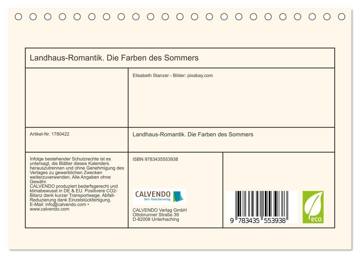 Bild: 9783435553938 | Landhaus-Romantik. Die Farben des Sommers (Tischkalender 2025 DIN...