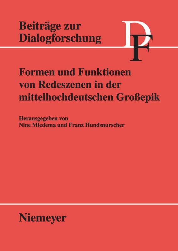 Cover: 9783484750364 | Formen und Funktionen von Redeszenen in der mittelhochdeutschen...