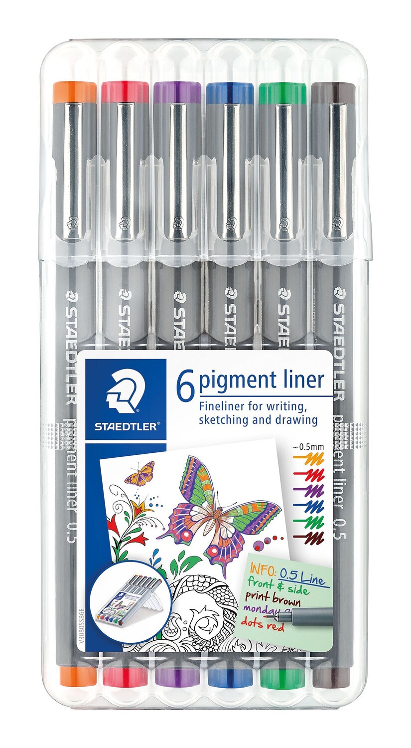 Cover: 4007817036761 | STAEDTLER Fineliner pigment liner farbig 6er Set | 30805-SSB6 | 2019