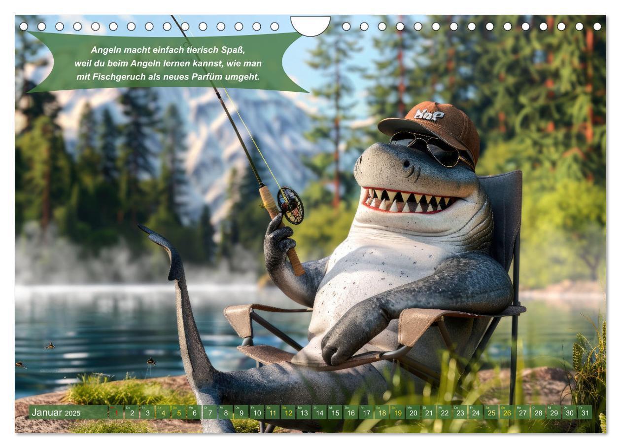 Bild: 9783457174913 | Der tierisch lustige Angler-Kalender (Wandkalender 2025 DIN A4...