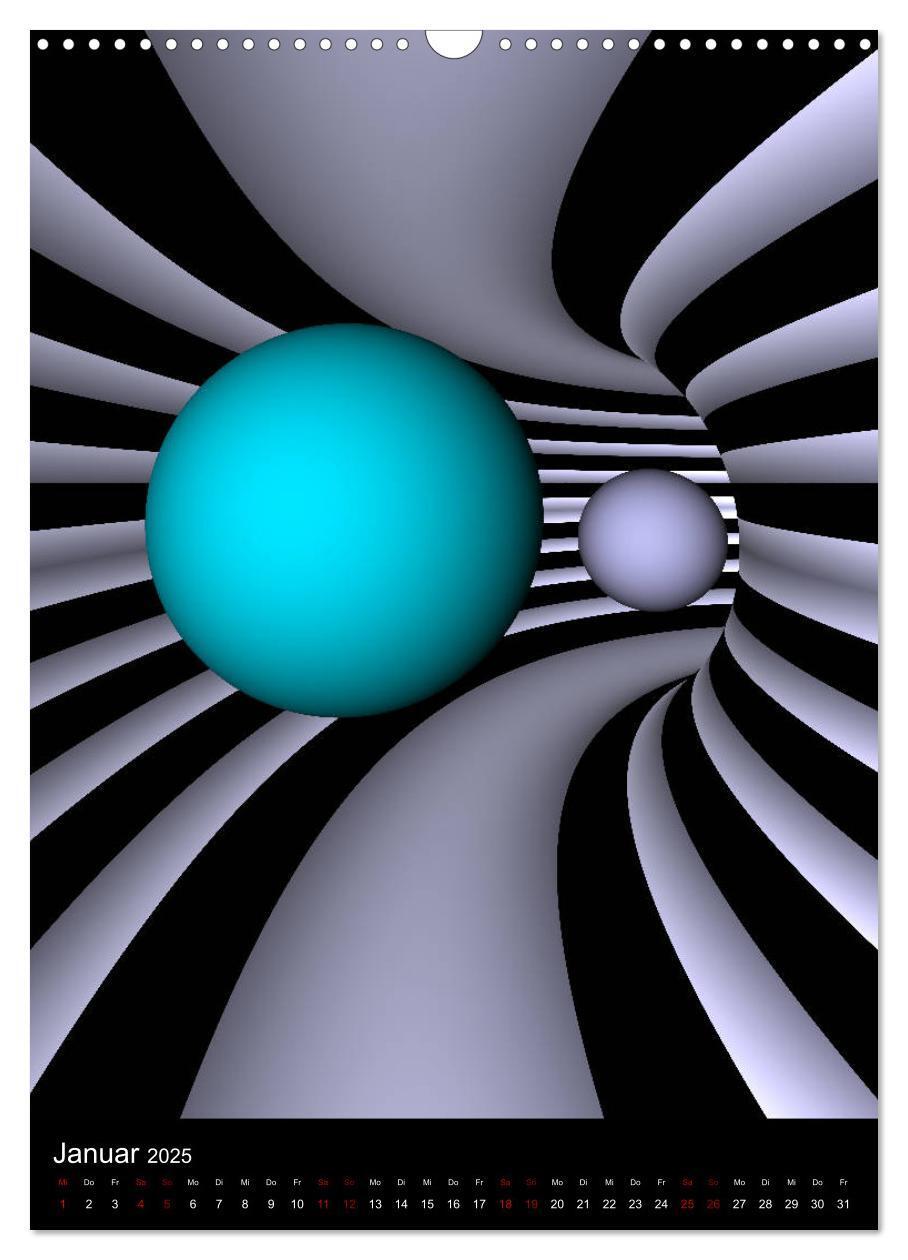 Bild: 9783435957774 | Türkis in 3 Dimensionen (Wandkalender 2025 DIN A3 hoch), CALVENDO...