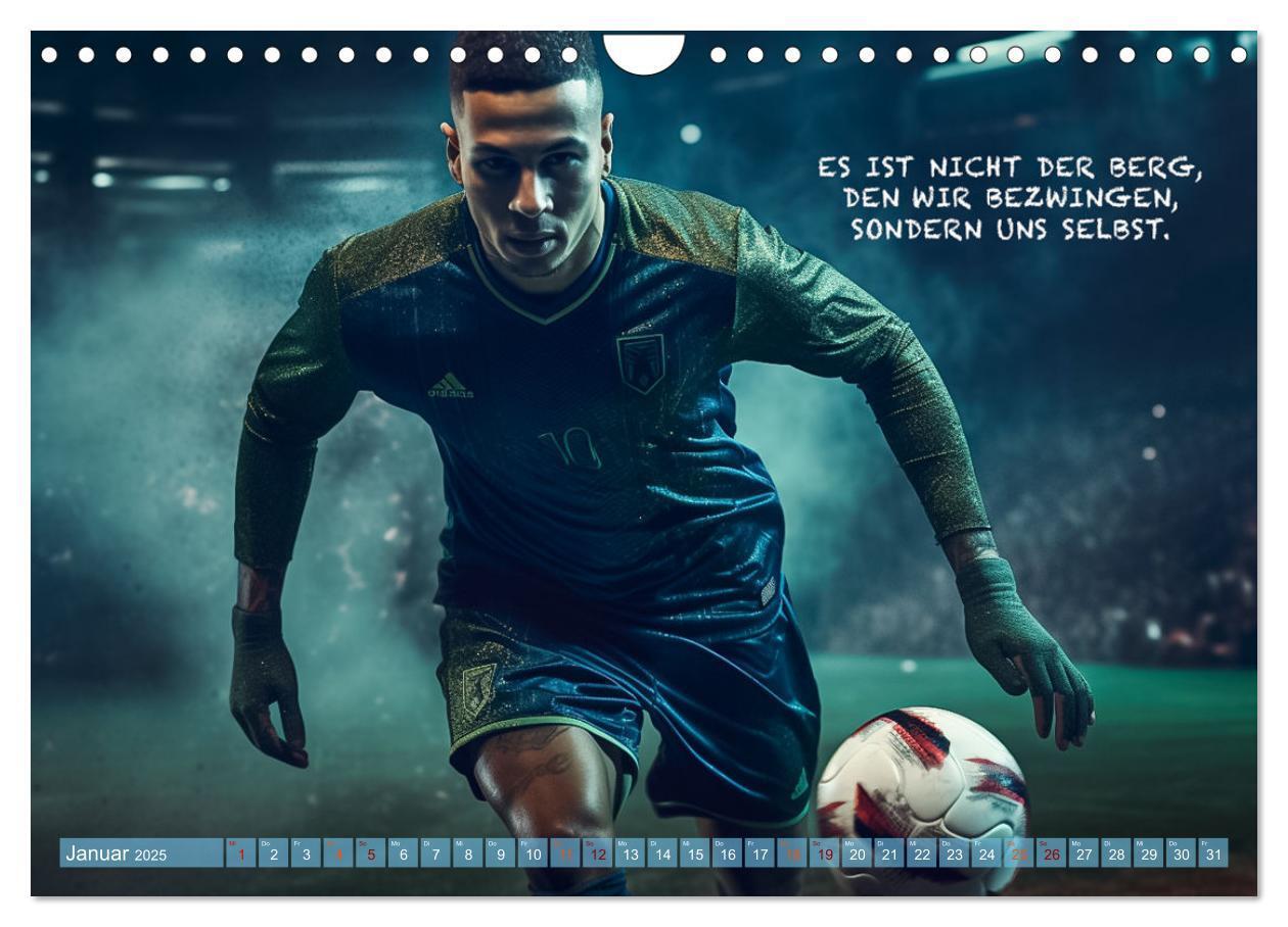 Bild: 9783383760938 | Fußball und coole Sprüche (Wandkalender 2025 DIN A4 quer), CALVENDO...