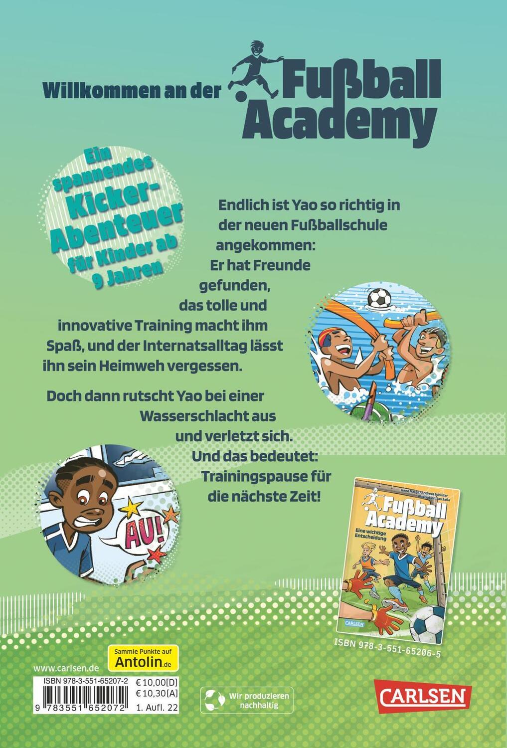 Rückseite: 9783551652072 | Fußball Academy 2: Eine blöde Verletzung | Irene Margil (u. a.) | Buch