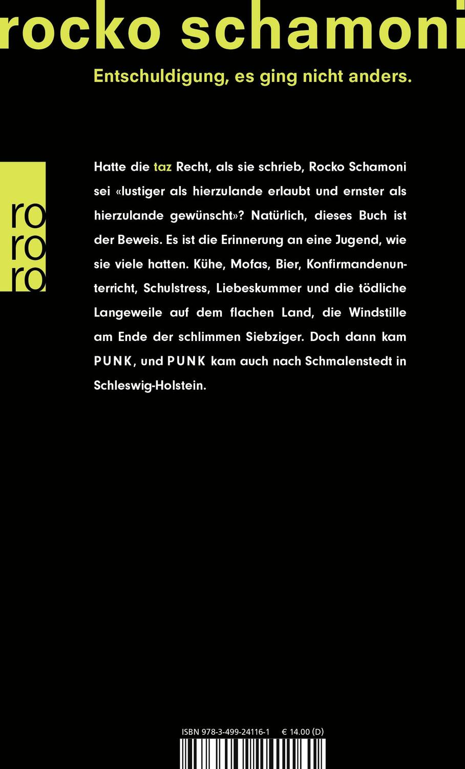 Rückseite: 9783499241161 | Dorfpunks | Rocko Schamoni | Taschenbuch | 201 S. | Deutsch | 2005