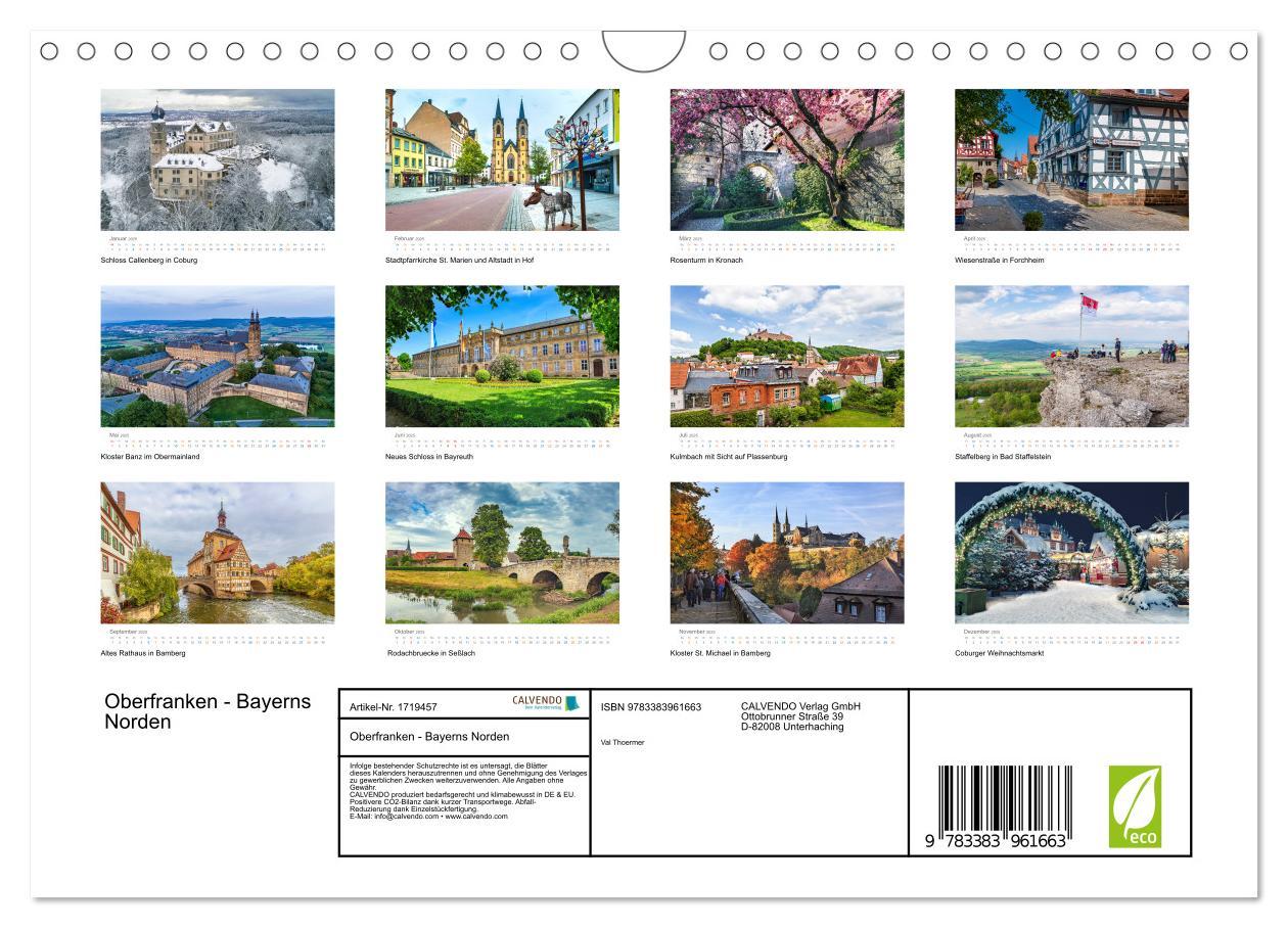 Bild: 9783383961663 | Oberfranken - Bayerns Norden (Wandkalender 2025 DIN A4 quer),...