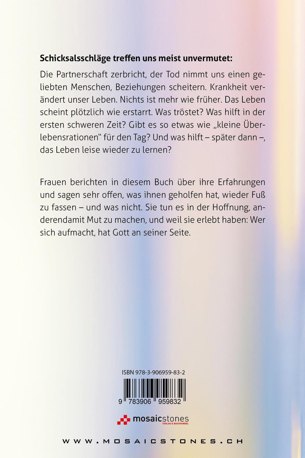 Rückseite: 9783906959832 | Das Leben leise wieder lernen | ... nach Krisen, Trennung und Verlust